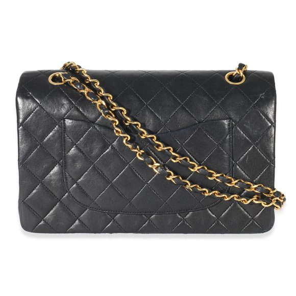 Chanel Vintage Navy Quilted Lambskin Medium Classic Flap Bag - Picture 3 of 8